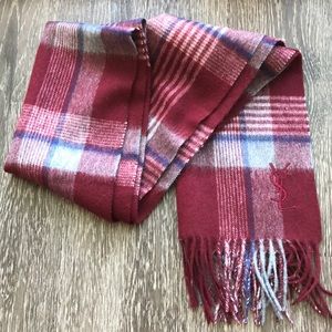 Merlot red plaid YSL scarf